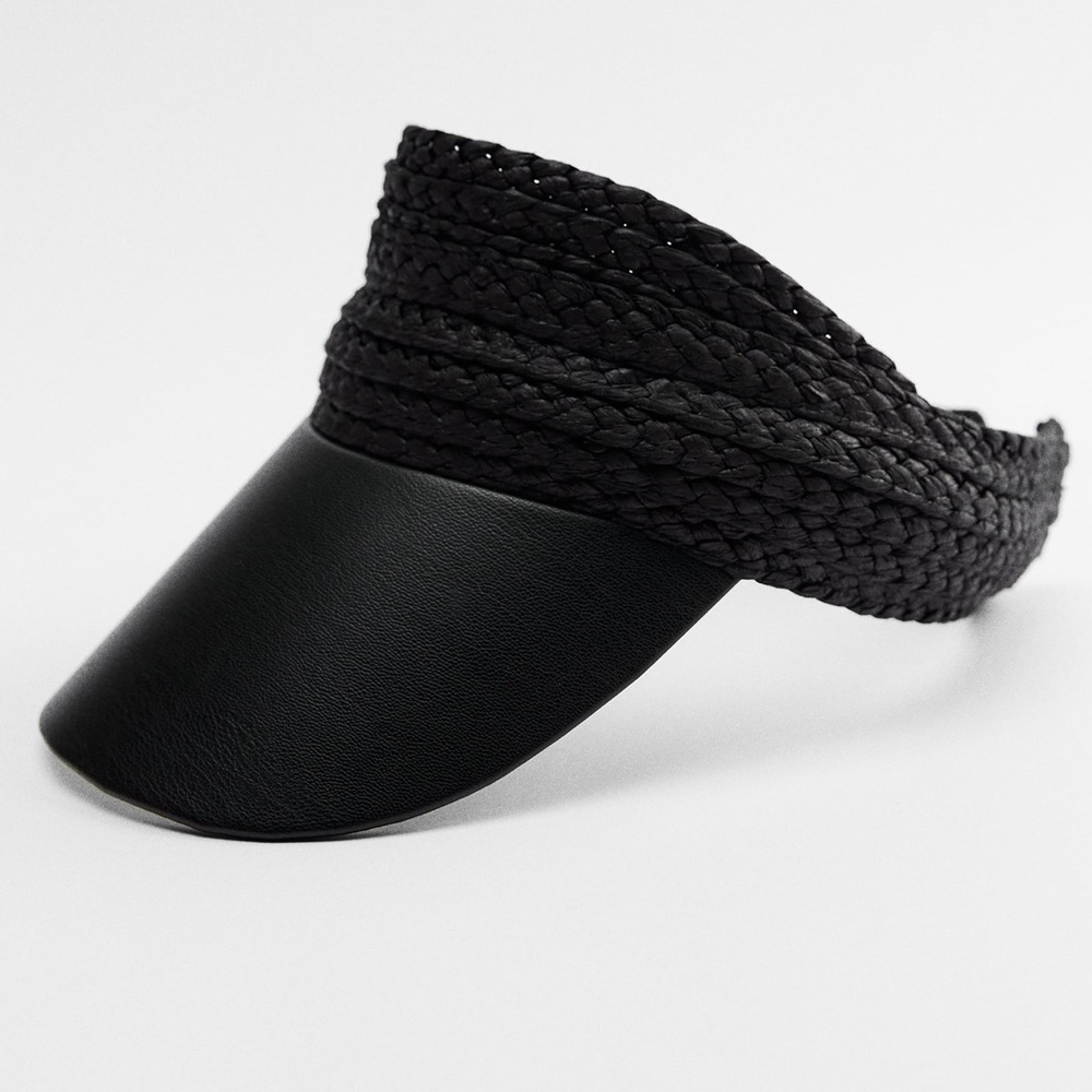 NWT. Zara Black Raffia Vizor. Size S-M. - Picture 5 of 11